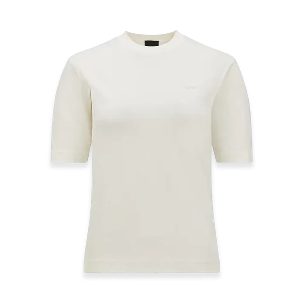 MONCLER Silicone Logo Patch Cotton T-Shirt "White"