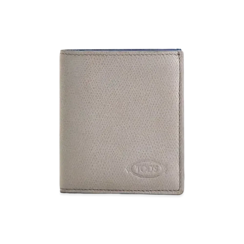TOD'S Wallet In Leather "Grey/Blue"