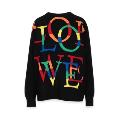 LOEWE Women's Rainbow Logo Knit "Black"
