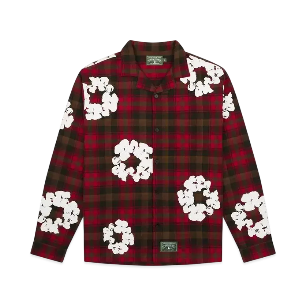 DENIM TEARS Cotton Wreath Pajama Shirt "Red"