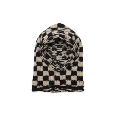 Bal CHECKERED HAND KNIT BALACLAVA "BROWN"