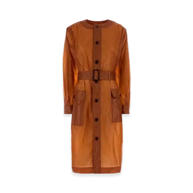 Saint Laurent Women's Nylon Dress "Brown/Orange"