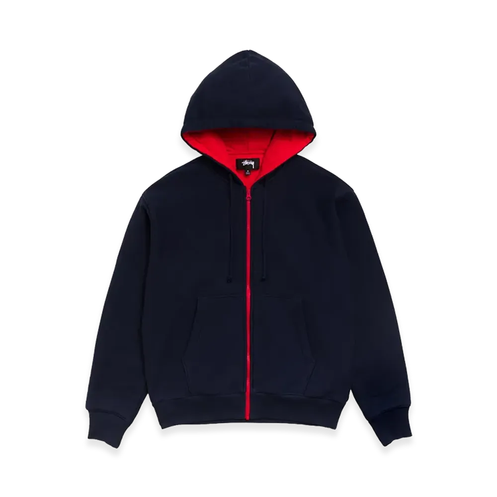 Stussy Double Faced Zip Hoodie "Navy"