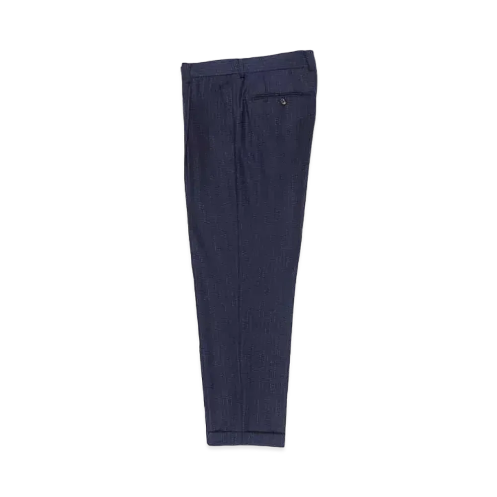 WACKO MARIA DORMEUIL / Glitter Striped Pleated Trousers (type-2) "Navy"