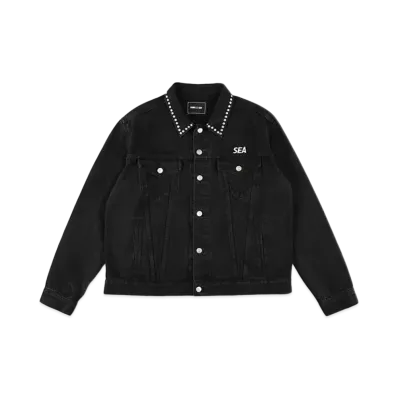 WIND AND SEA Studded Denim Jacket "Black"