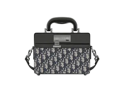 Dior Lock Handbag Dior Oblique Jacquard & Smooth Calfskin "Black"