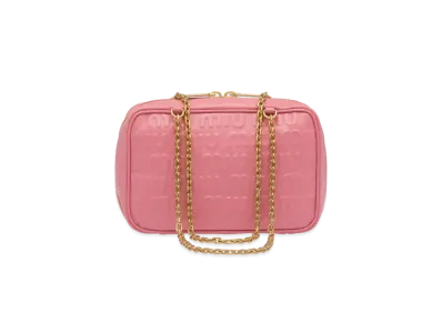 MIU MIU Logo-Embossed Leather Top-Handle Bag "Petal Pink"