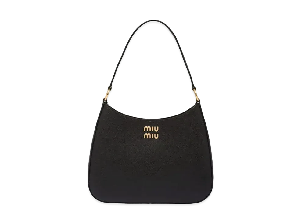 MIU MIU Madras Leather Shoulder Bag "Black"
