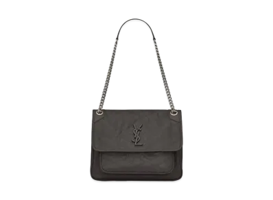 Saint Laurent Niki Medium In Crinkled Vintage Leather "Storm"