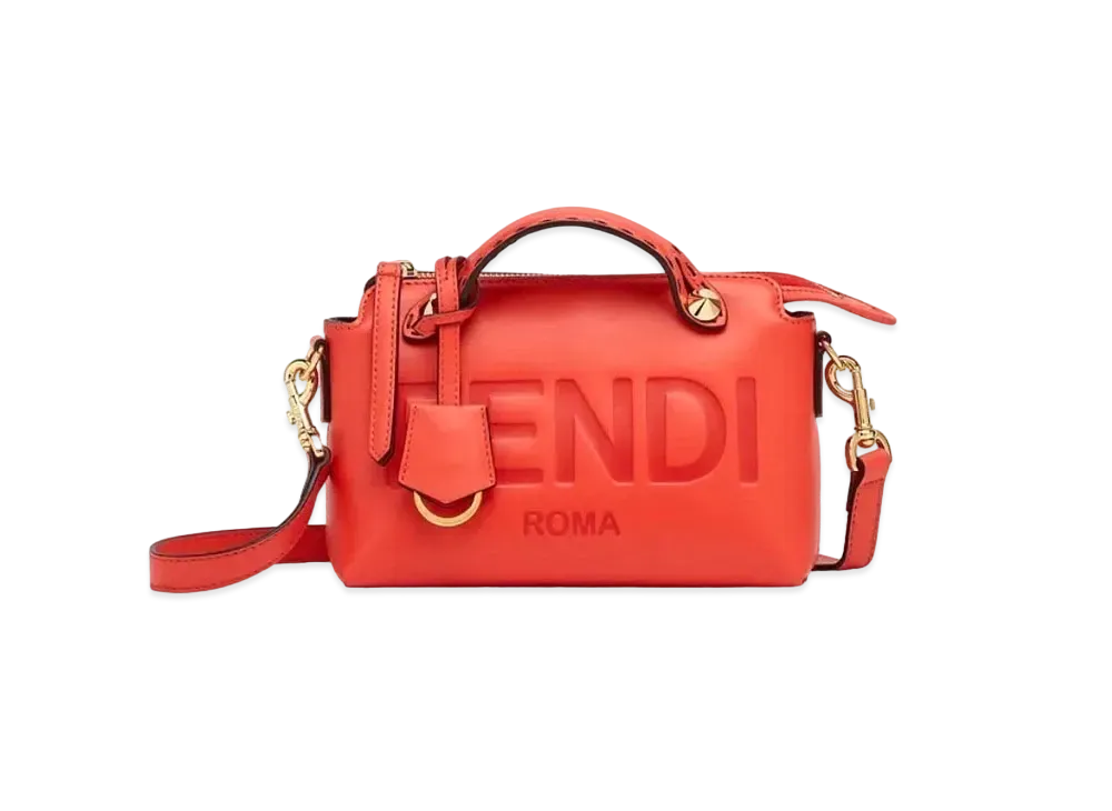 FENDI By The Way Small Leather Boston Bag Small "Red"