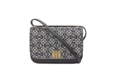 LOEWE Small Goya Bag In Anagram Jacquard And Calfskin "Navy/Black"
