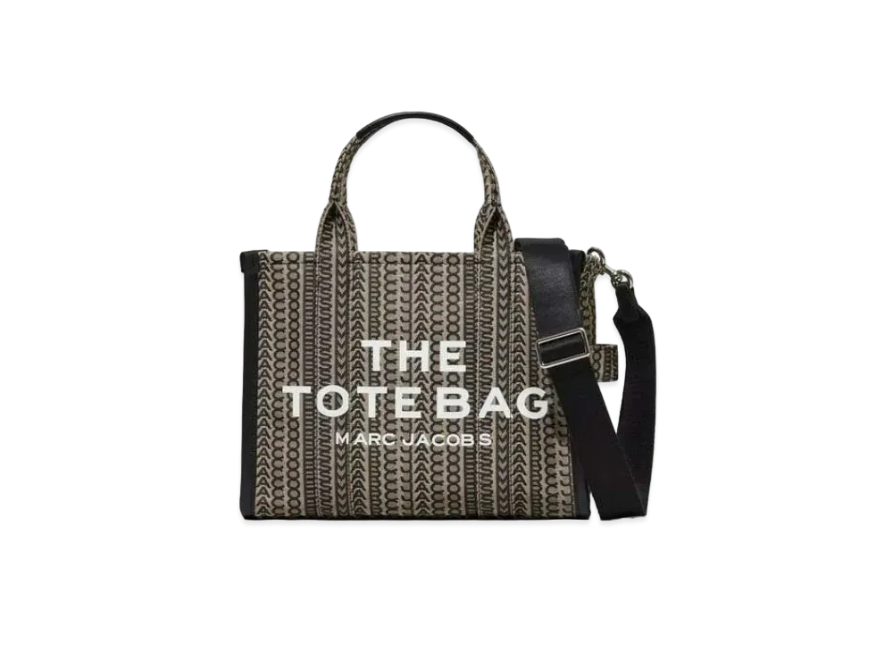 MARC JACOBS Monogram Jacquard Small Tote Bag "Black"