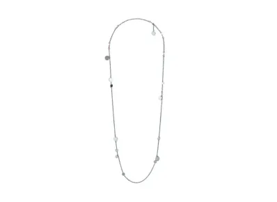Hermes Confettis Long Necklace 80 "Silver/Pink Gold"