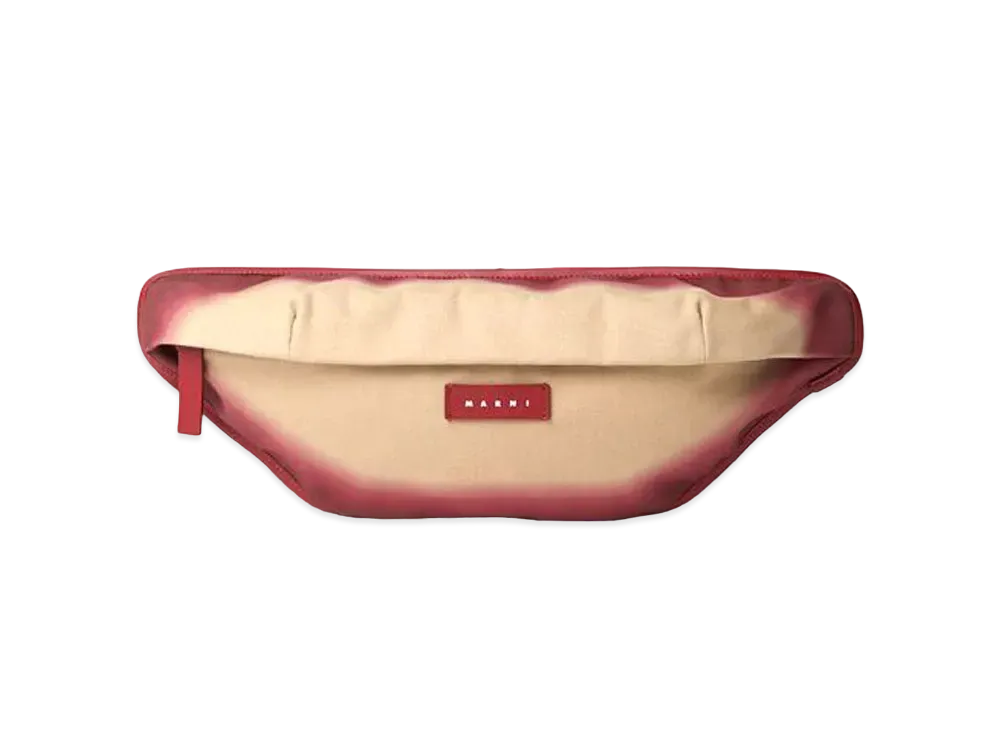 Marni Cotton Canvas Belt Bag with Shoulder Strap and Contrast Edges
