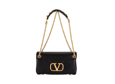Valentino Studs Sign Nappa Leather Shoulder Bag "Black"