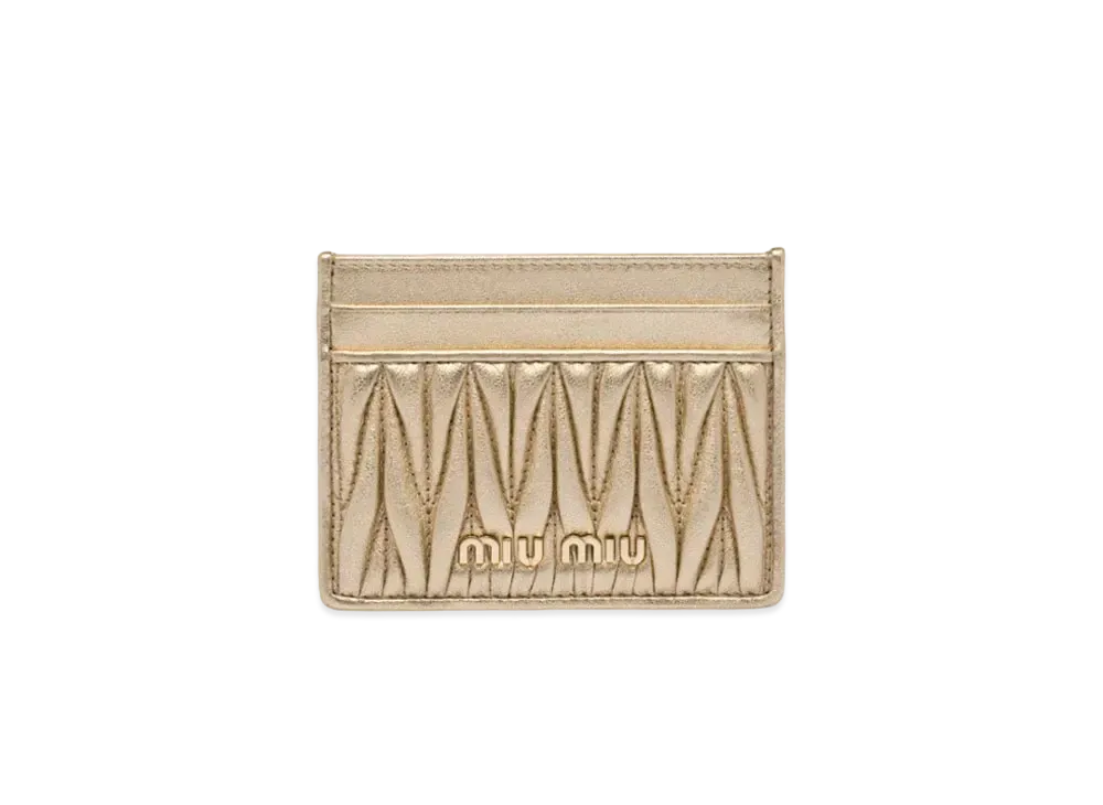 MIU MIU Nappa Leather Card Holder "Platinum"