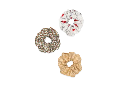 Tory Burch Printed Silk Scrunchies, Set Of 3 "Multi"