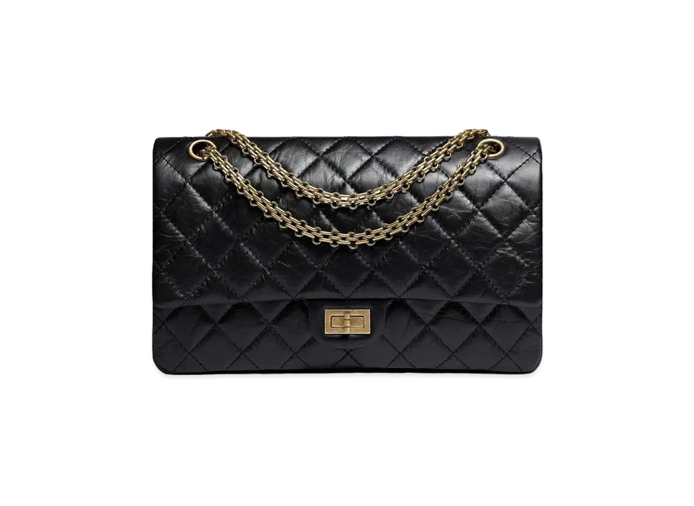 CHANEL 2.55 Large Hand Bags Aged Calfskin "Black"