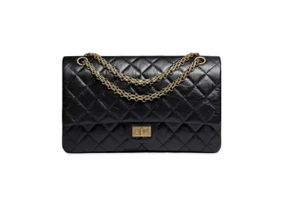 CHANEL 2.55 Large Hand Bags Aged Calfskin "Black"