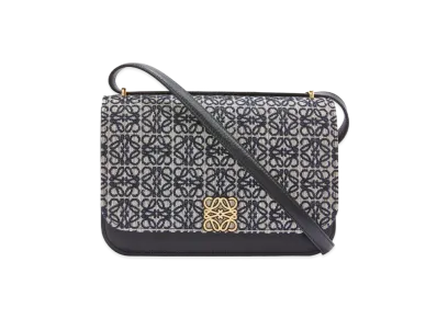 LOEWE Goya Bag In Anagram Jacquard And Calfskin "Navy/Black"