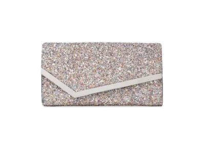 Jimmy Choo Emmie Luminous Glitter Clutch Bag "Mochi"