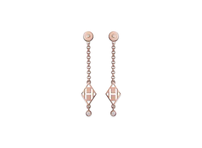 Hermes Gambade H Earrings "Pink Gold"