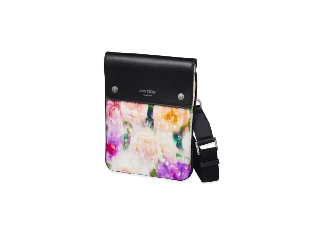 JIMMY CHOO KIMI MESSANGER Seasonal Printed Nylon Bag "Blossom"