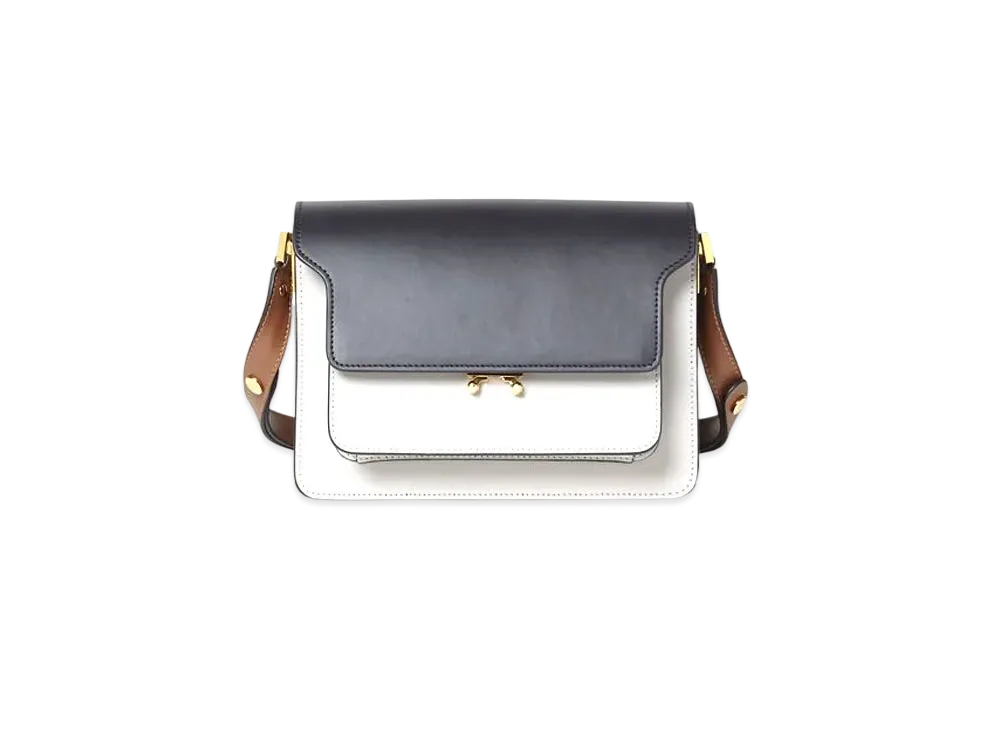 Marni TRUNK Bag in Smooth Calf "Black/White/Brown"