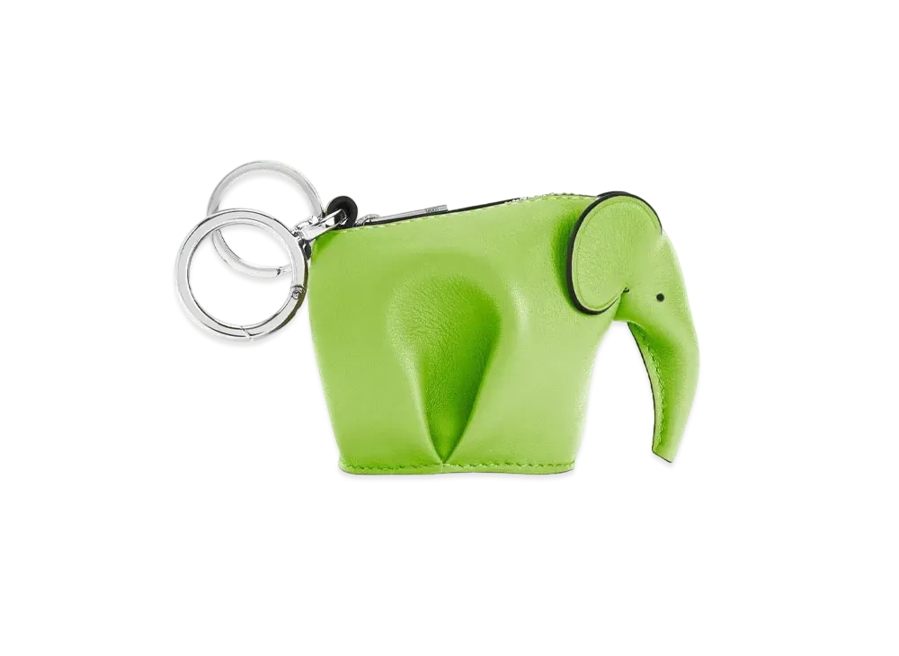 LOEWE Elephant Charm In Classic Calfskin "Apple Green"