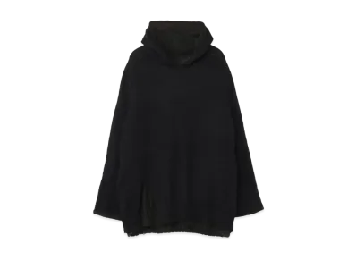 Yohji Yamamoto Pour Homme 3G PLAIN STITCH RIB REVERSIBLE RAGRAN HOODY "Black/Black"