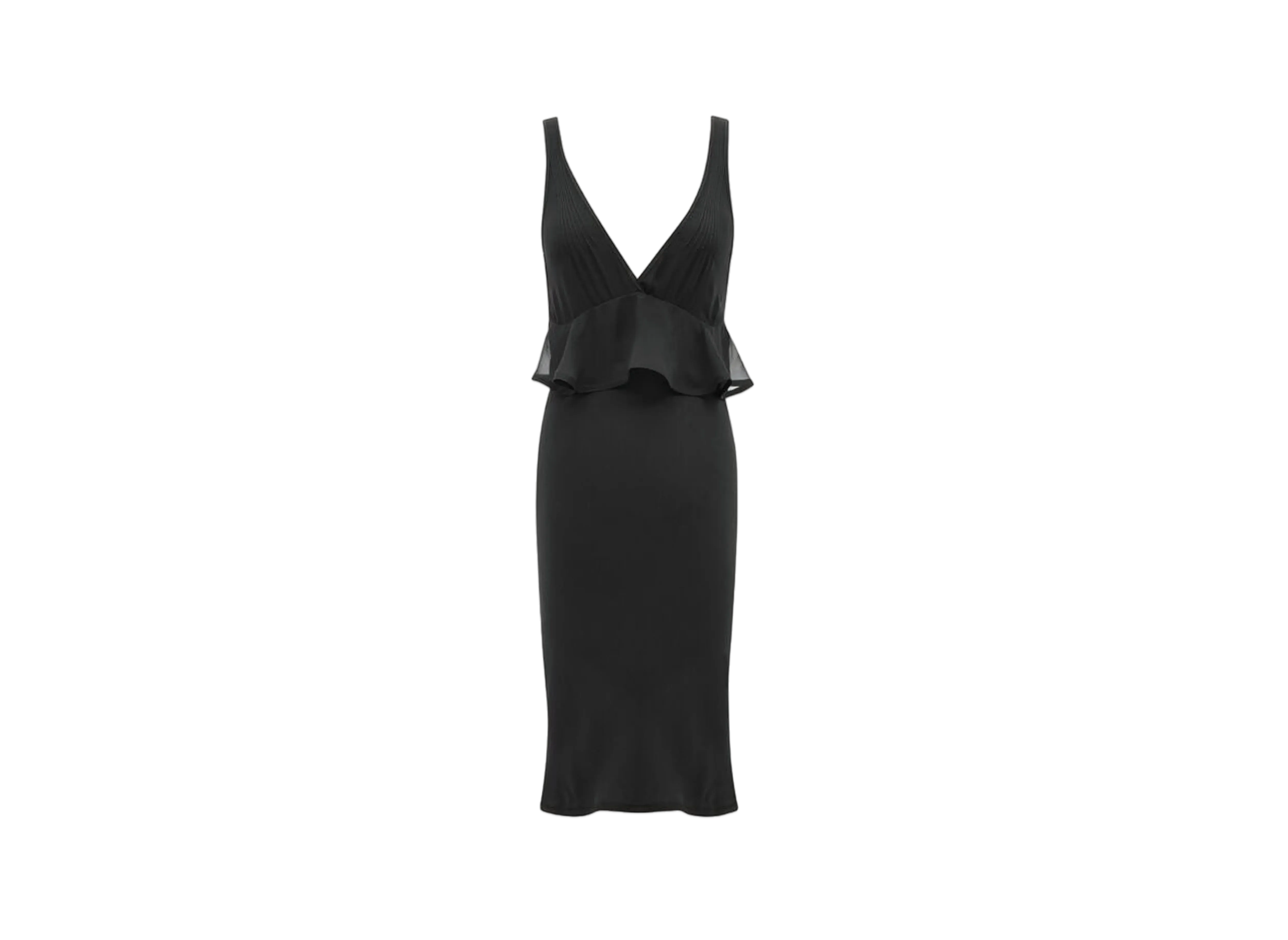 Saint Laurent Women's Halter Dress in Silk Crepe Muslin "Black"