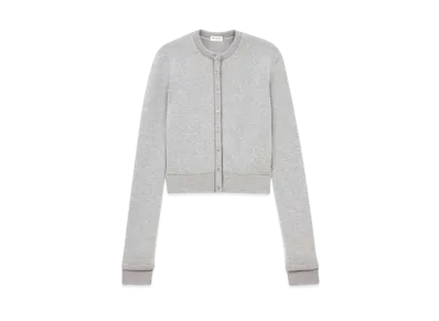 Saint Laurent Women's Cardigan in Wool and Silk "Gris Chine"