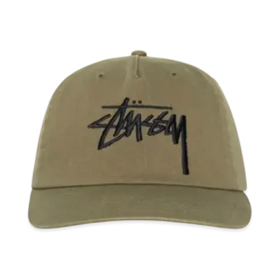 Stussy Mid-Depth Big Stock Snapback "Army Green"