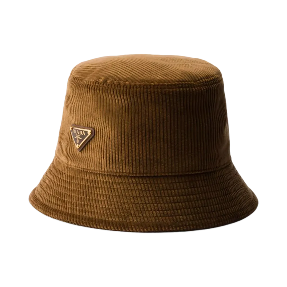 PRADA Corduroy Bucket Hat "Brown"