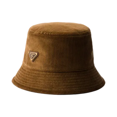 PRADA Corduroy Bucket Hat "Brown"
