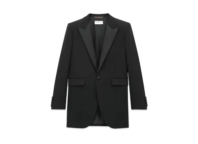 Saint Laurent Women's Tuxedo Jacket in Grain de Poudre
"Black"