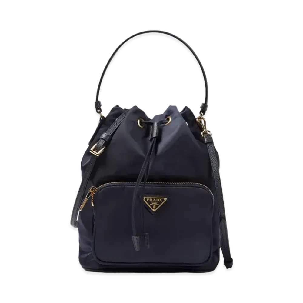 PRADA Duet Re Nylon Shoulder Bag "Navy"