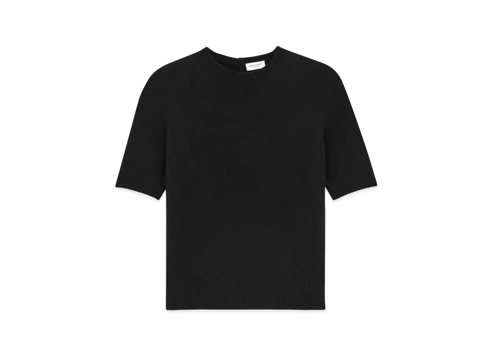 Saint Laurent Women's T-Shirt Sweater in Wool "Black"