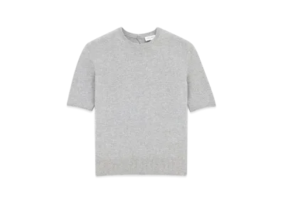 Saint Laurent Women's T-Shirt Sweater in Wool "Gris Chine"
