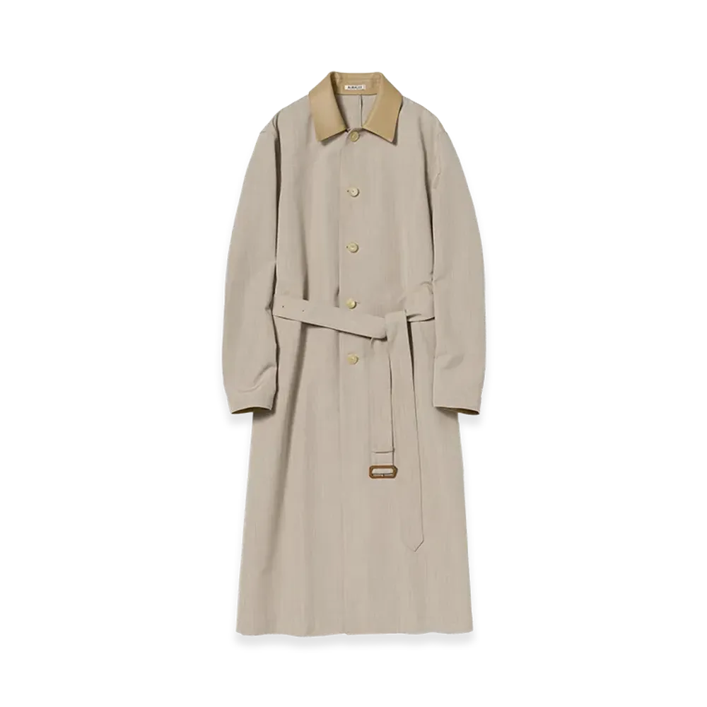 AURALEE Wool Max Canvas Coat "Top Gray Beige"