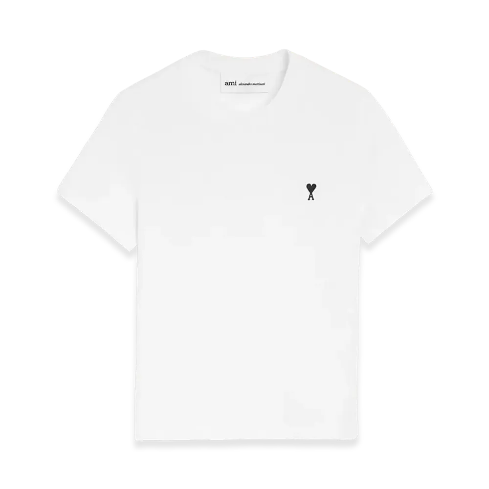AMI PARIS Cotton Cropped Ami De Coeur T-Shirt "White"