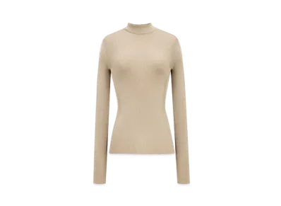 Saint Laurent Women's Top in Ribbed Silk
"Beige"