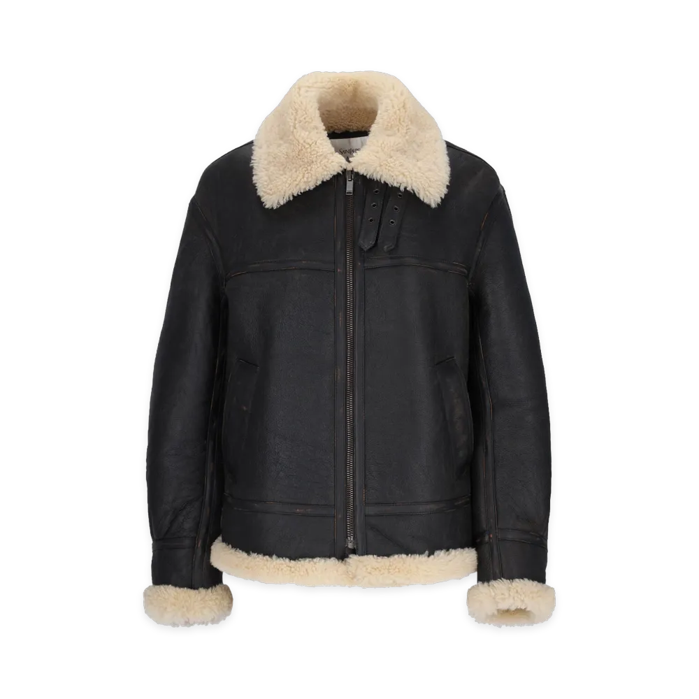 Saint Laurent Women's Jackets "Brown"