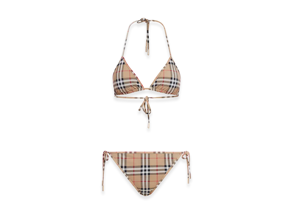 Burberry Women's Vintage Check Triangle Bikini "Beige"