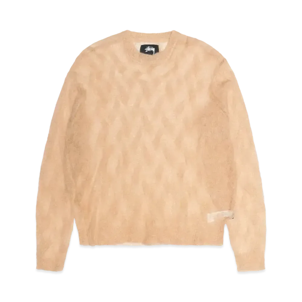Stussy Loose Knit Cross Cable Sweater "Sand"