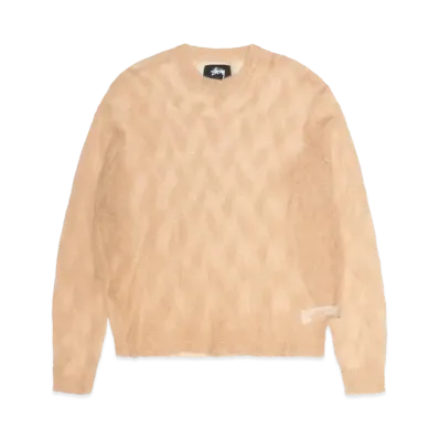 Stussy Loose Knit Cross Cable Sweater "Sand"