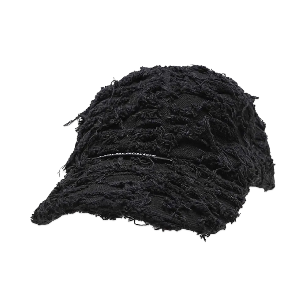 A GOOD BAD INFLUENCE DISTRESSED DENIM CAP "BLACK"