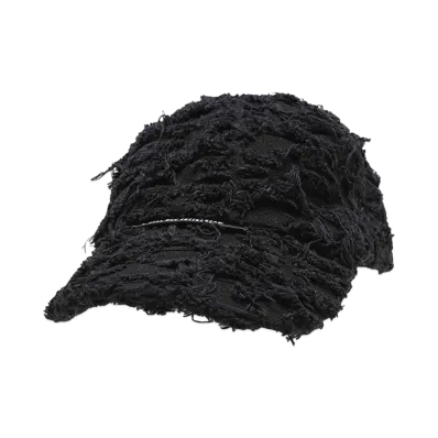 A GOOD BAD INFLUENCE DISTRESSED DENIM CAP "BLACK"