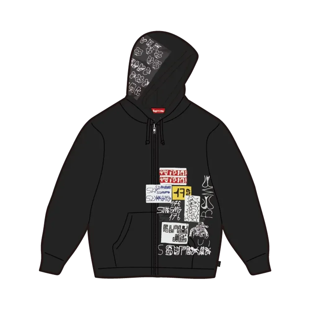 Supreme 176 Zip Up Hooded Sweatshirt "Black"