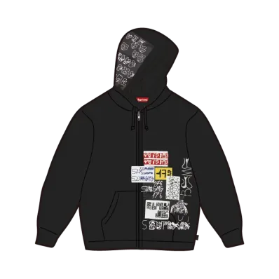 Supreme 176 Zip Up Hooded Sweatshirt "Black"